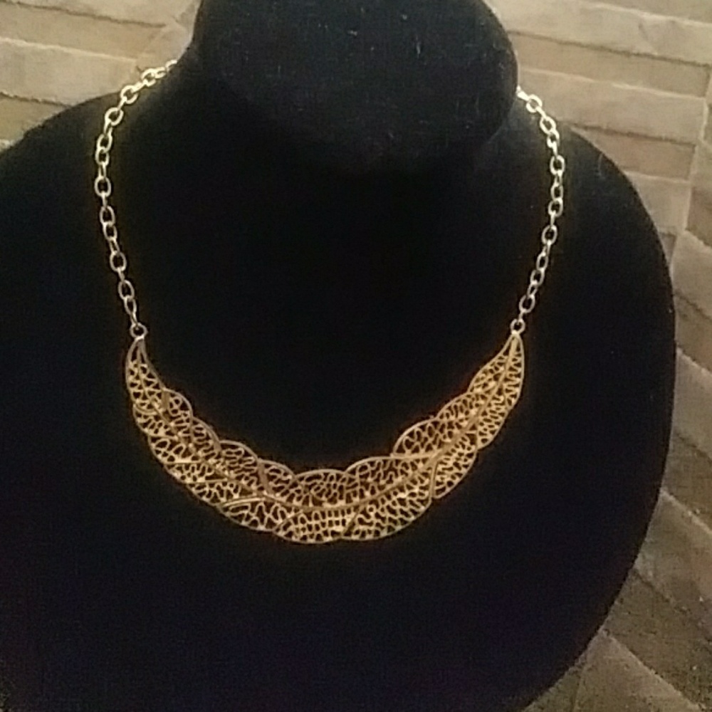 Bib Gold Leaf Necklace